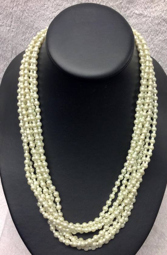 White pearl multi strand necklace