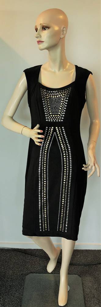 Black gold silver dress - size 10 only