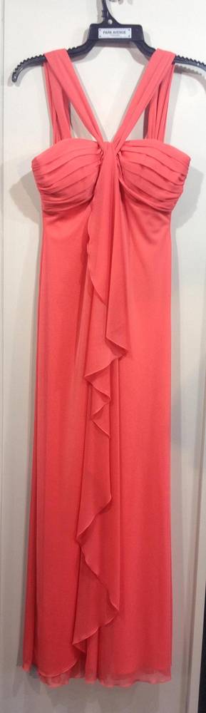 Coral Front Ruffle Dress