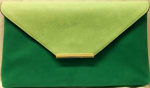 Mint/jade envelope clutch - one only
