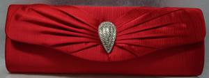 Cherry red teardrop diamante clutch -one only