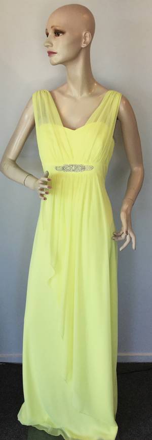 Full length chiffon gown with diamantes  - size 14 only
