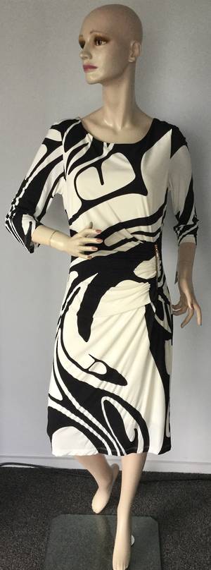 Cream and black dress - size 12 only