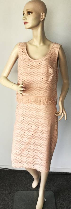 Blush lace sleeveless shift dress - size 12 only