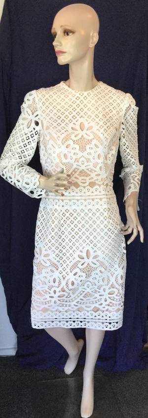 White lace and nude lining dress - one only size 10/12
