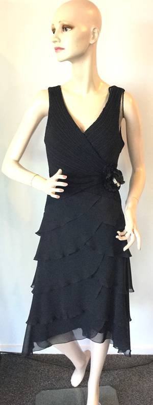 Chiffon cocktail length dress - size 16 only
