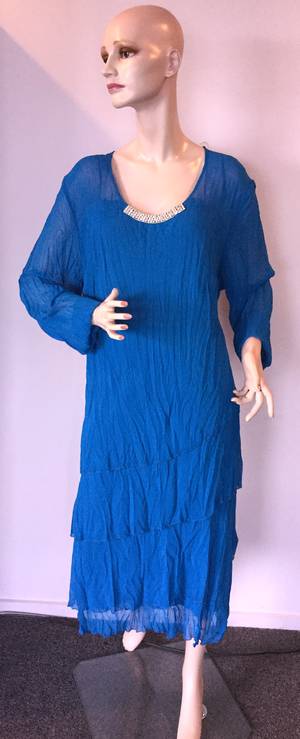 Blue chiffon dress - size 22 only