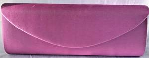 Mauve satin clutch with chain - one only